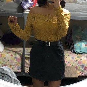 A laced off shoulder